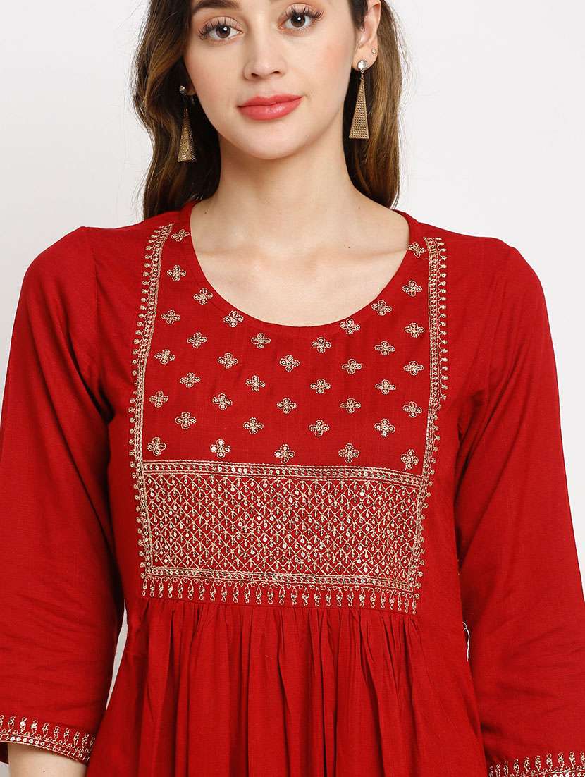 Women Sequin Work Kurta Pant Set With Dupatta