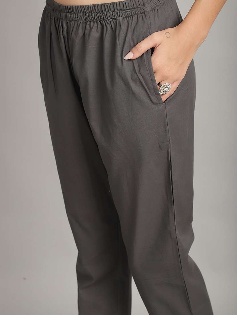 women grey printed kurta pant set with dupatta - 21558470 - Standard Image - 4