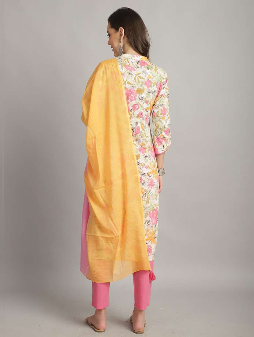 women floral kurta pant set with dupatta - 21558471 -  Standard Image - 4