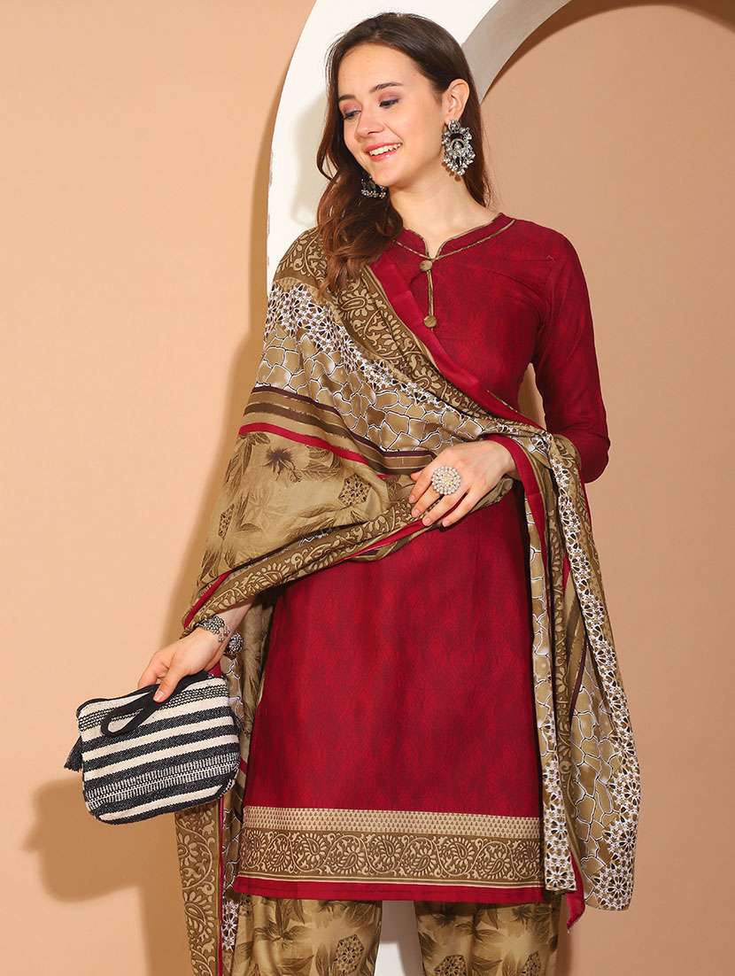 women three quarter sleeve kurta salwar with dupatta set - 21558519 -  Standard Image - 4