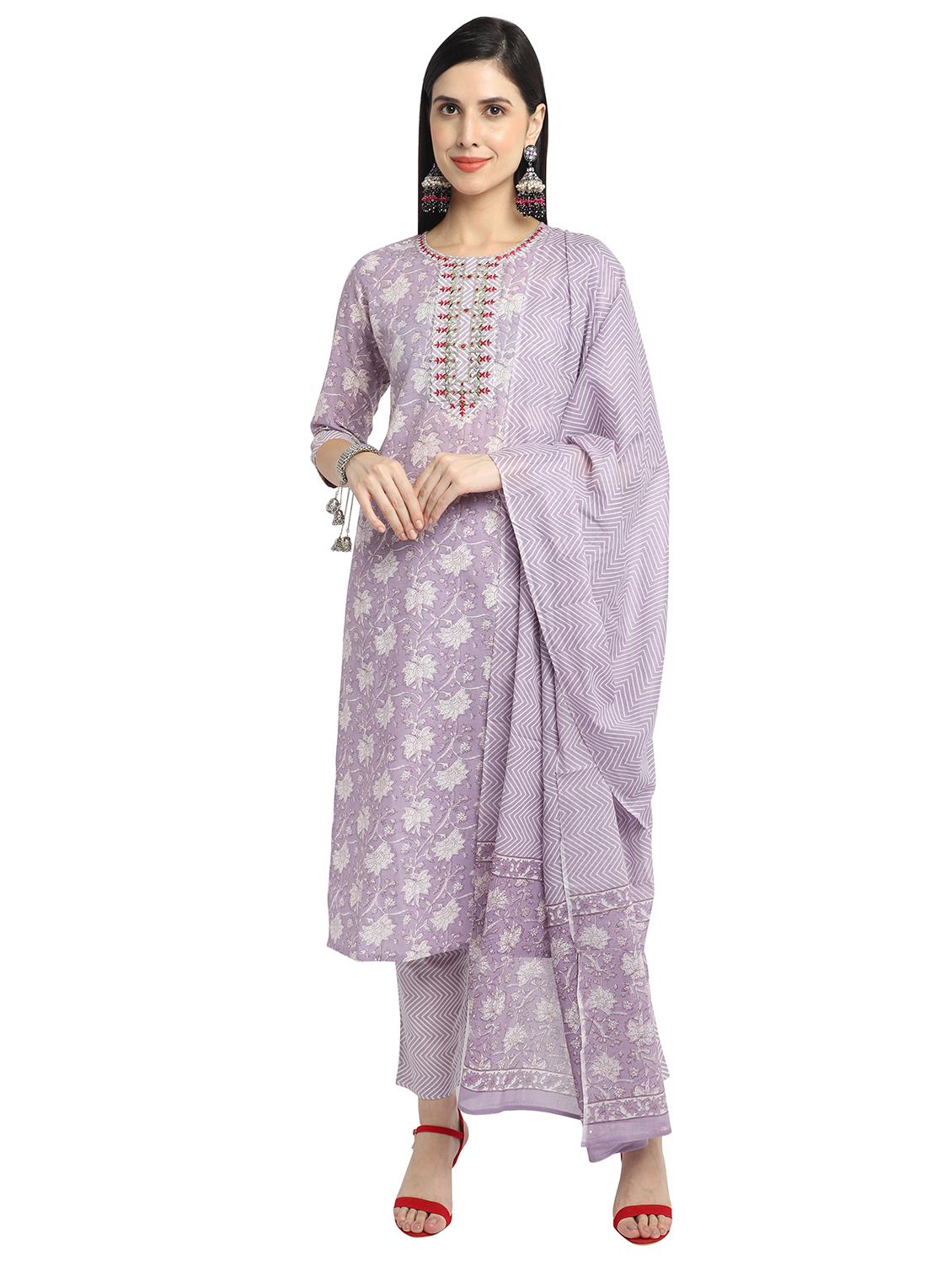 women floral kurta pant set with dupatta - 21558604 -  Standard Image - 1