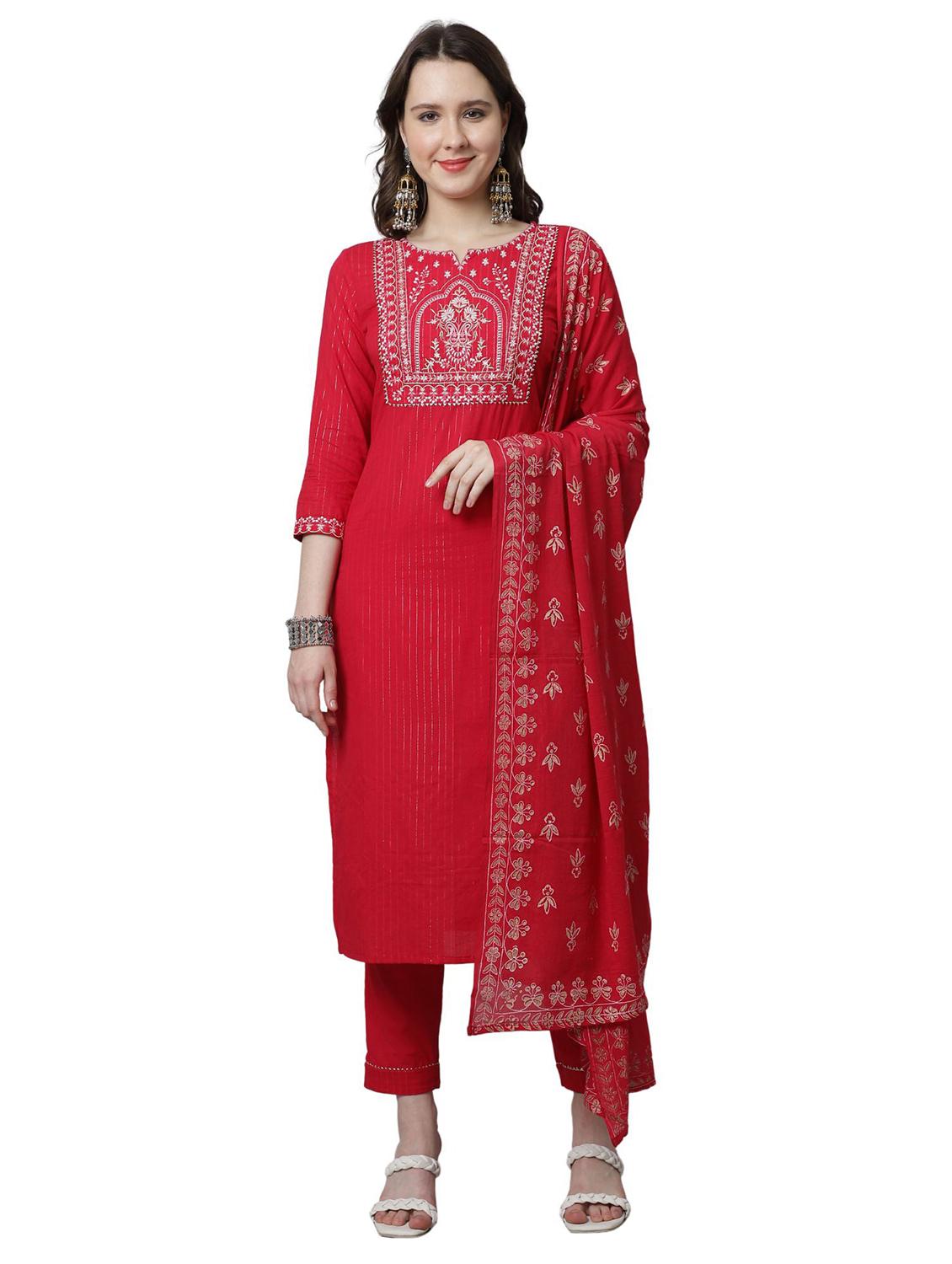 women embroidered kurta pant set with dupatta - 21558613 -  Standard Image - 1