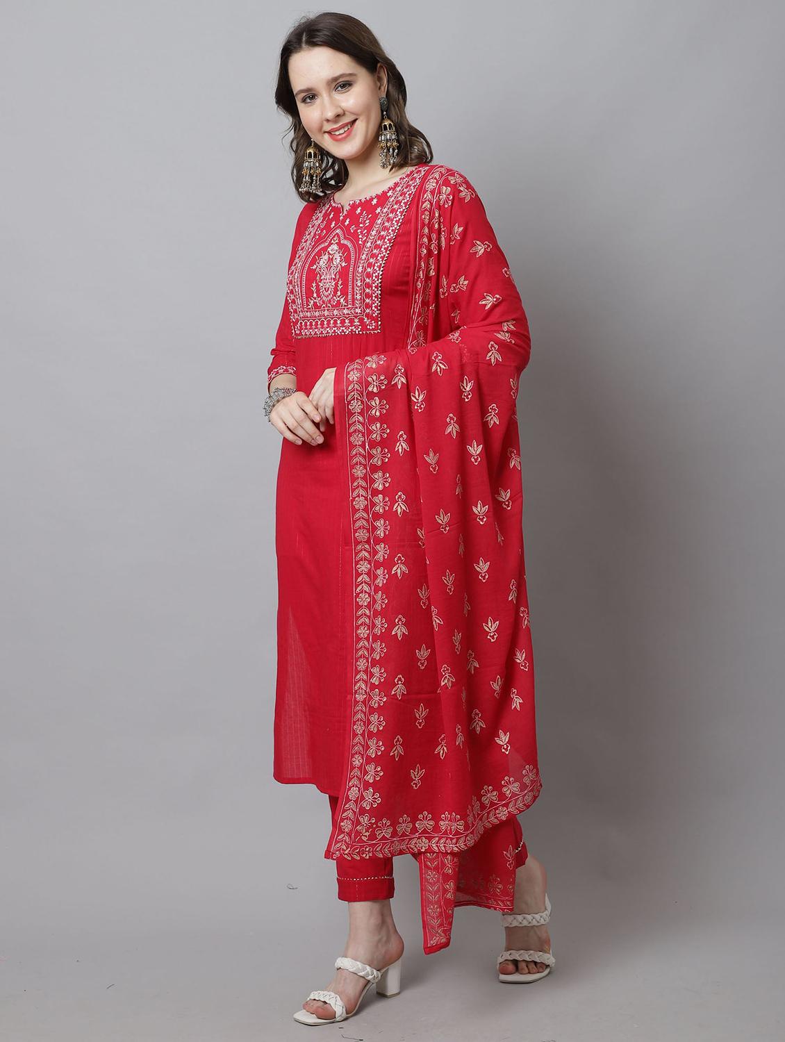 women embroidered kurta pant set with dupatta - 21558613 - Standard Image - 4