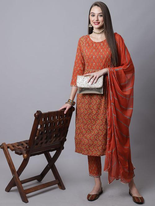 women floral kurta pant set with dupatta - 21558614 - Standard Image - 0