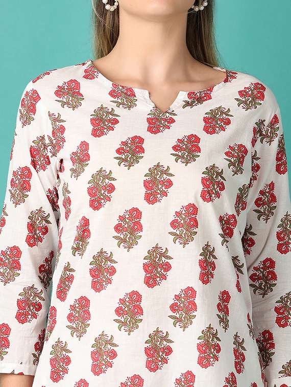 women floral notch neck co-ord set - 21558711 - Standard Image - 4