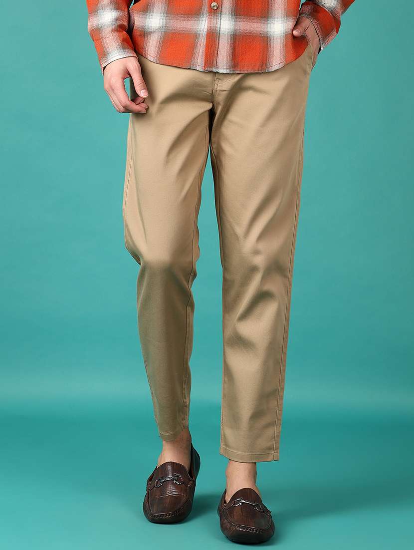 men mid rise solid chino trouser - 21558766 -  Standard Image - 1
