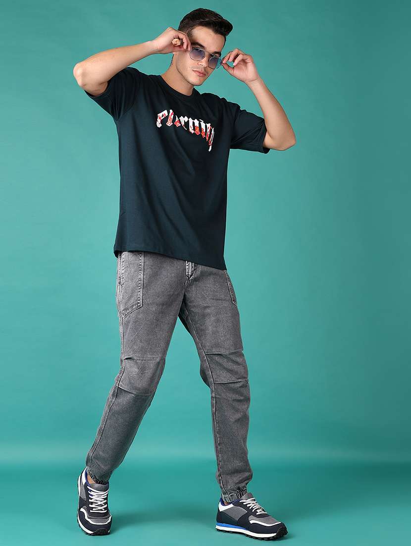 men grey solid mid rise jogger - 21558767 - Standard Image - 4