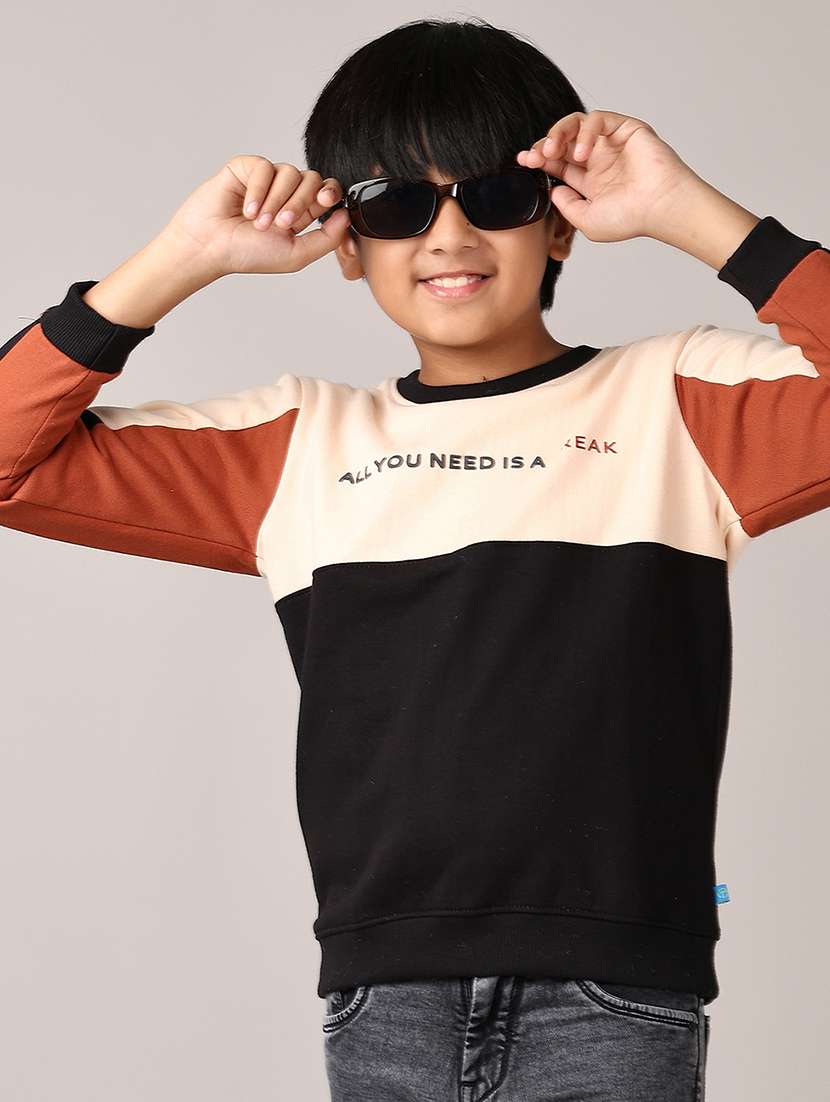 boys color block long sleeve sweatshirt - 21558802 -  Standard Image - 1