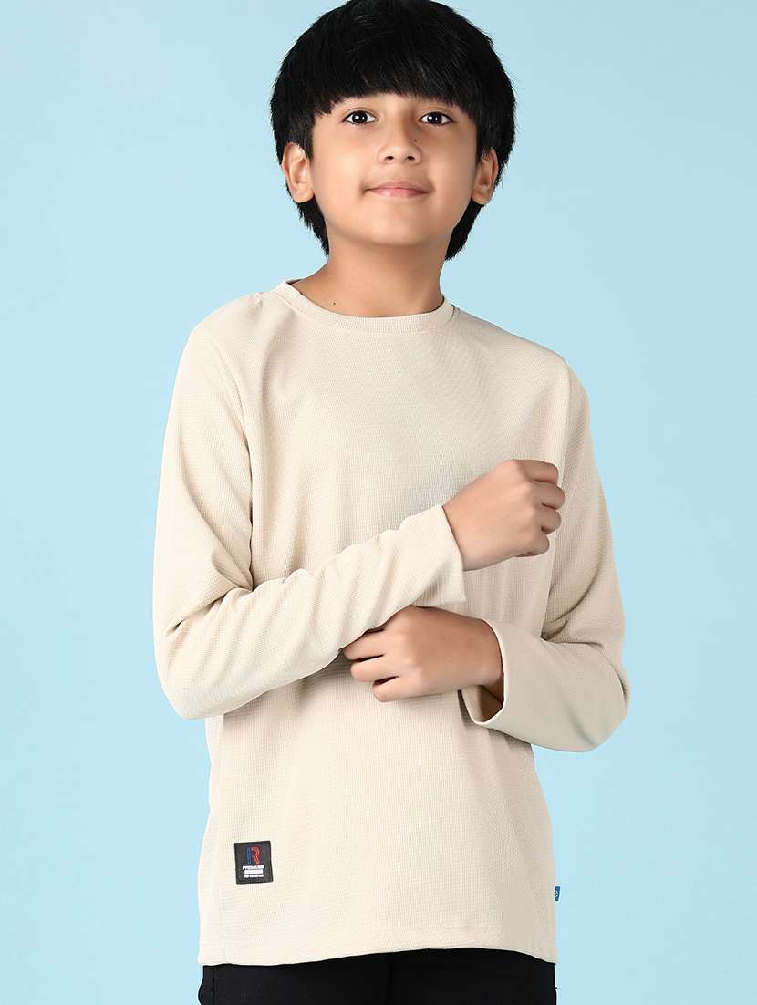 boys long sleeves plain t-shirt - 21558803 -  Standard Image - 1