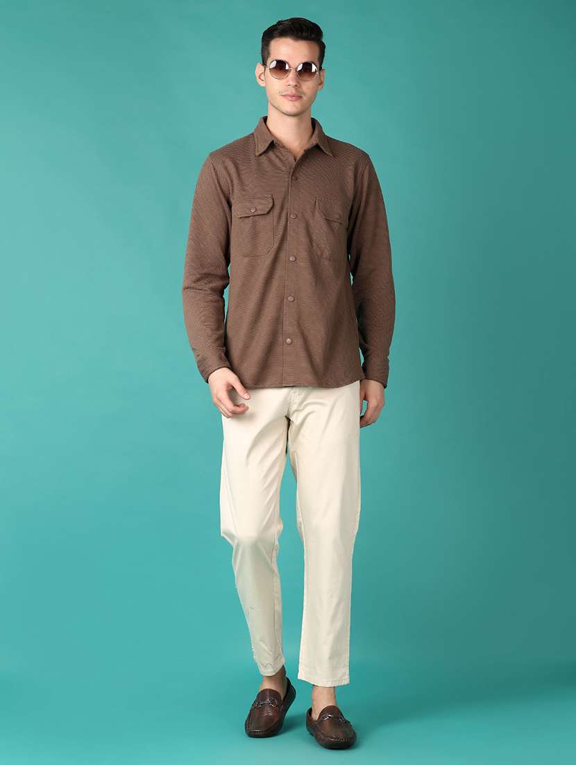 men mid rise solid chinos trouser - 21558812 -  Standard Image - 4