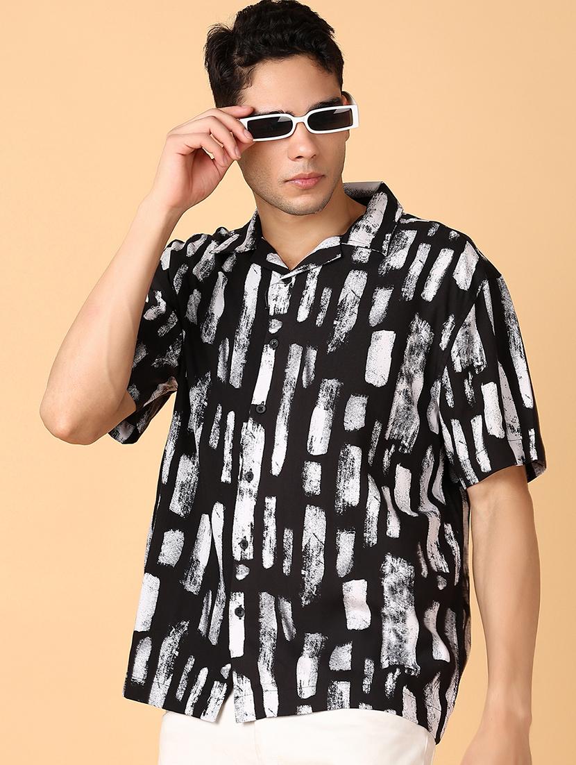 men printed short sleeve casual shirt - 21558814 - Standard Image - 1