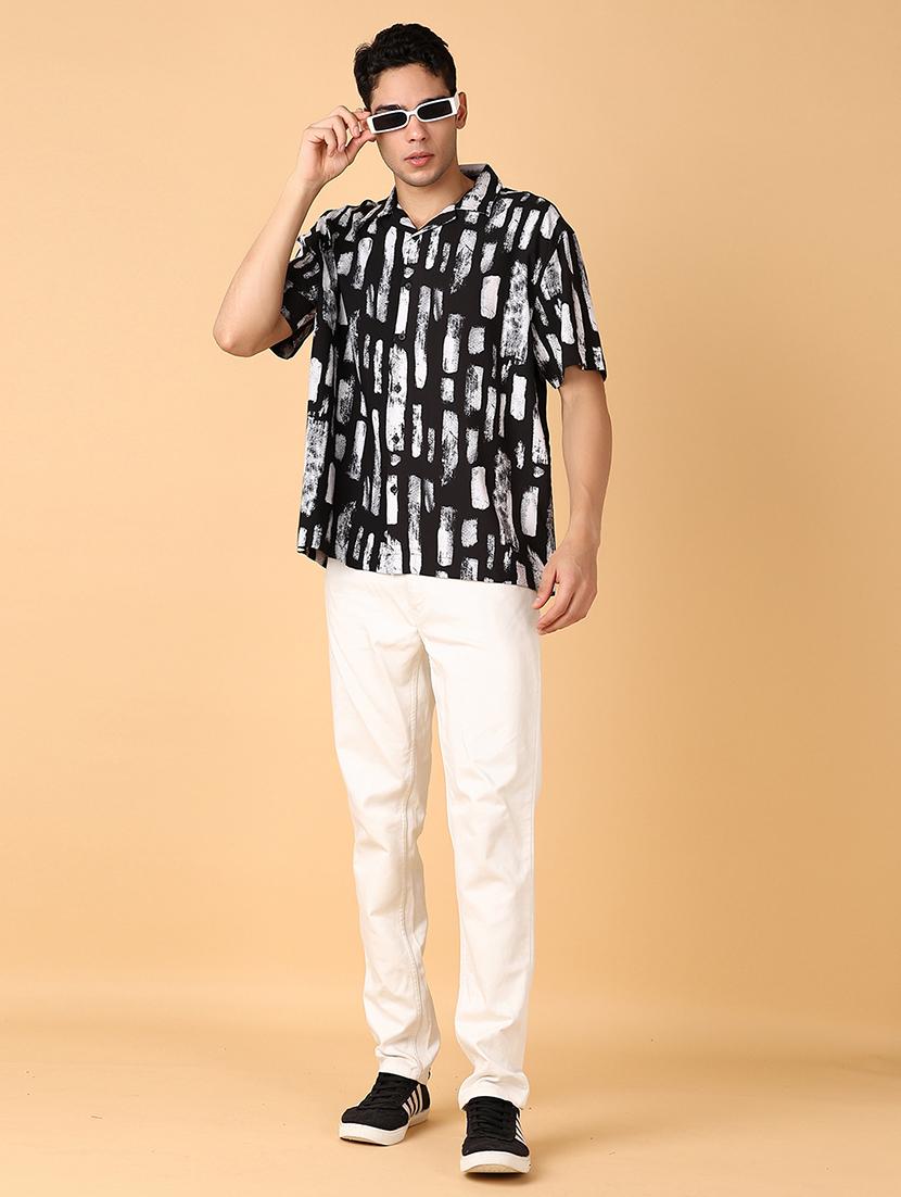 men printed short sleeve casual shirt - 21558814 - Standard Image - 4