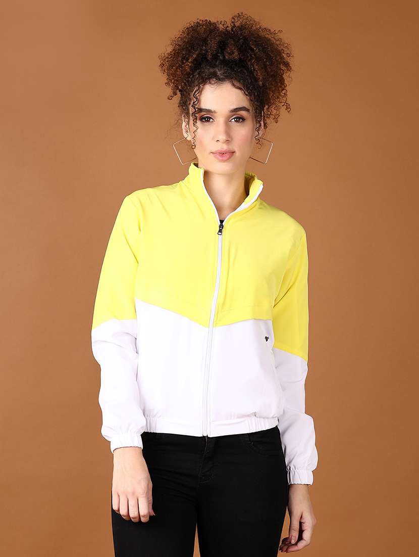 women color block long sleeve jacket