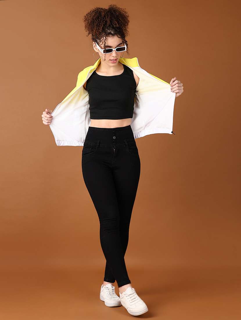 women color block long sleeve jacket - 21558830 -  Standard Image - 4