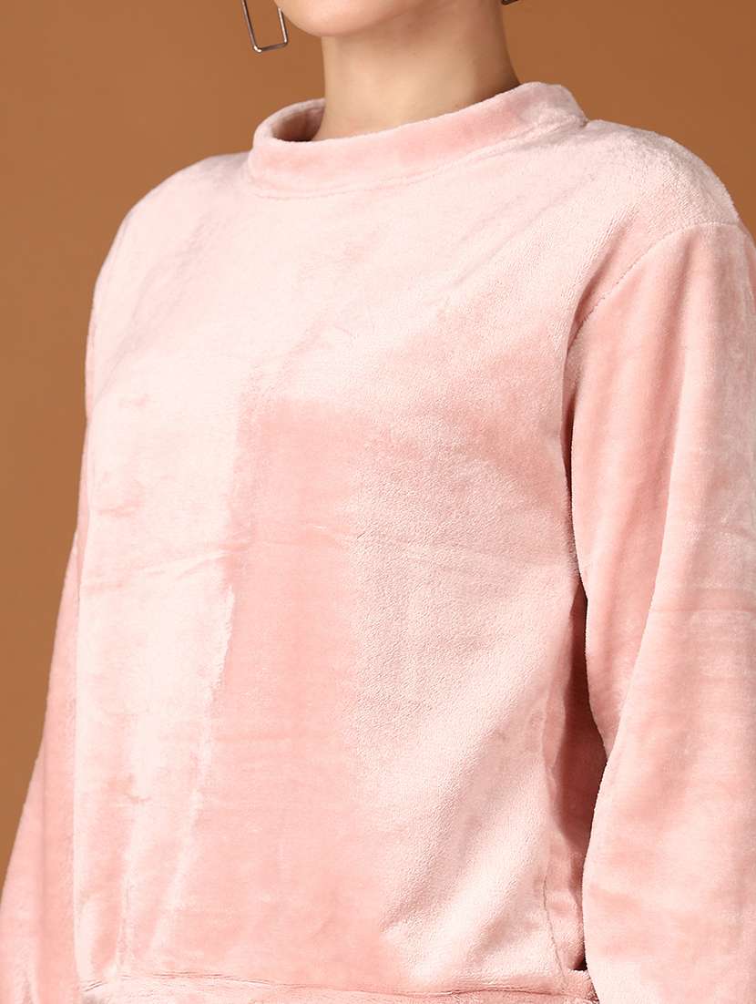 women solid long sleeve sweatshirt - 21558843 -  Standard Image - 4