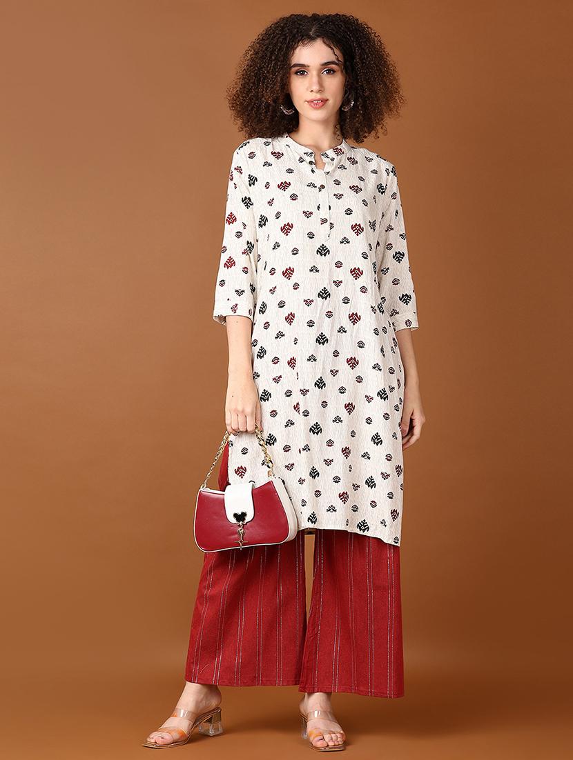women red stripes printed palazzo - 21558882 - Standard Image - 4