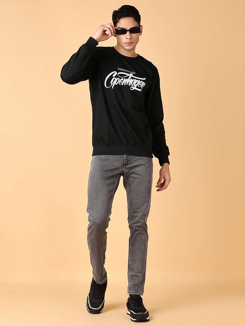 men chest print round neck regular fit sweatshirt - 21558923 -  Standard Image - 4