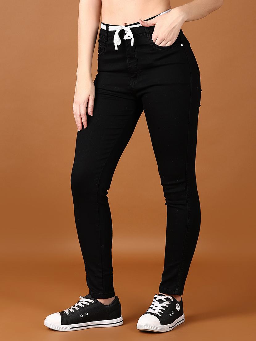 women solid high rise slim fit jean - 21559023 - Standard Image - 1
