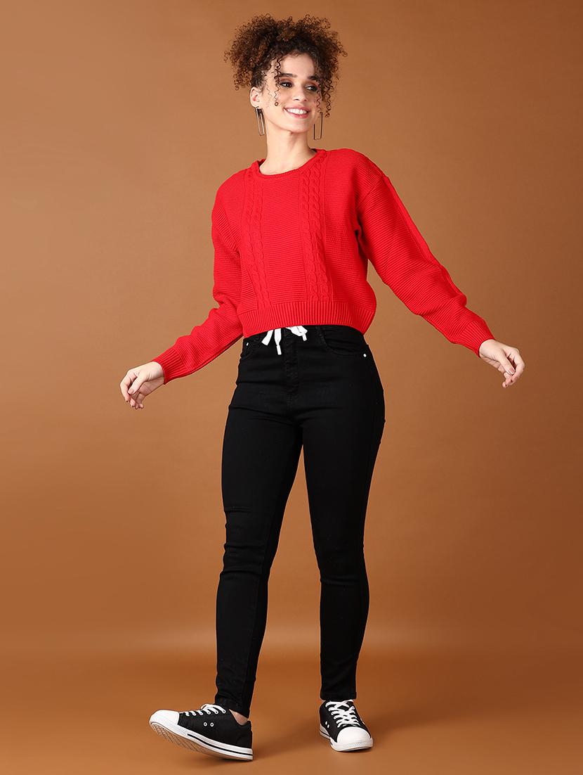 women solid high rise slim fit jean - 21559023 - Standard Image - 4