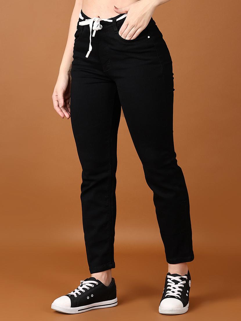 women solid mid rise denim jeans - 21559027 -  Standard Image - 1
