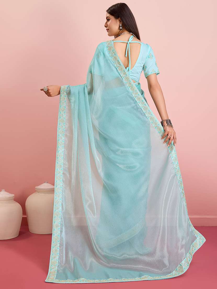 women embroidered ready to wear saree with blouse - 21559079 -  Standard Image - 1