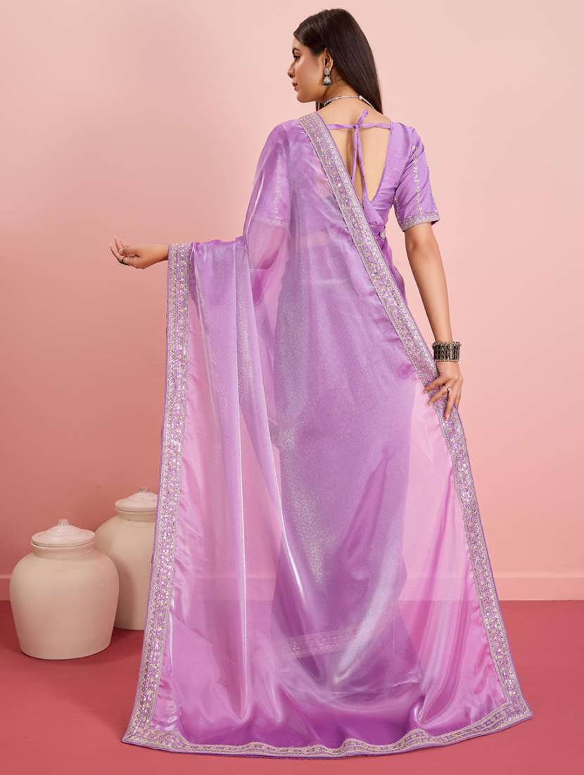 women lavender ready to wear saree with blouse - 21559106 -  Standard Image - 1