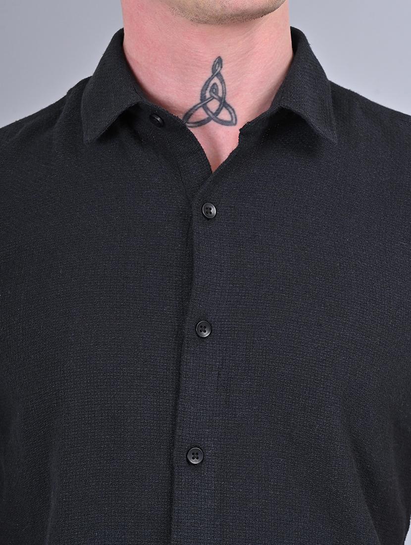 men slim fit solid short sleeves casual shirt - 21559128 - Standard Image - 6
