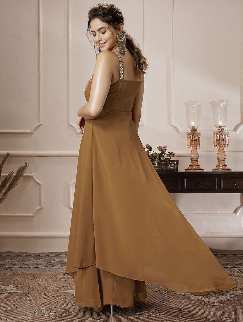 women embellished sleeveless fusion set - 21559135 -  Standard Image - 4