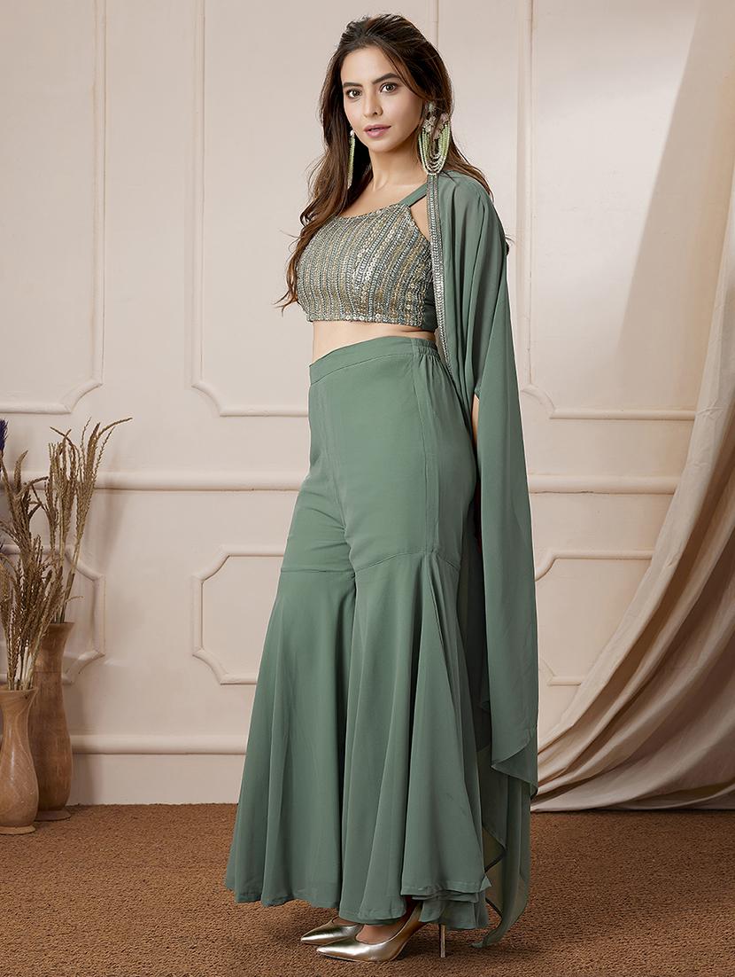 women sequins detailed sleeveless fusion set - 21559141 -  Standard Image - 1