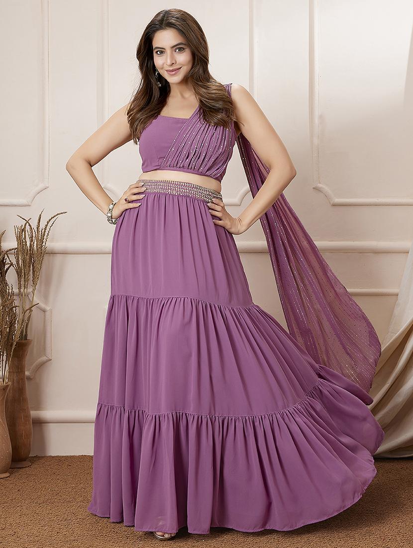 women embroidered sleeveless top & skirt set - 21559142 -  Zoom Image - 0