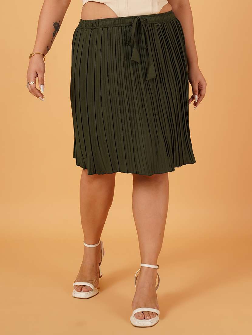 women solid pleated skirt - 21559208 -  Zoom Image - 0