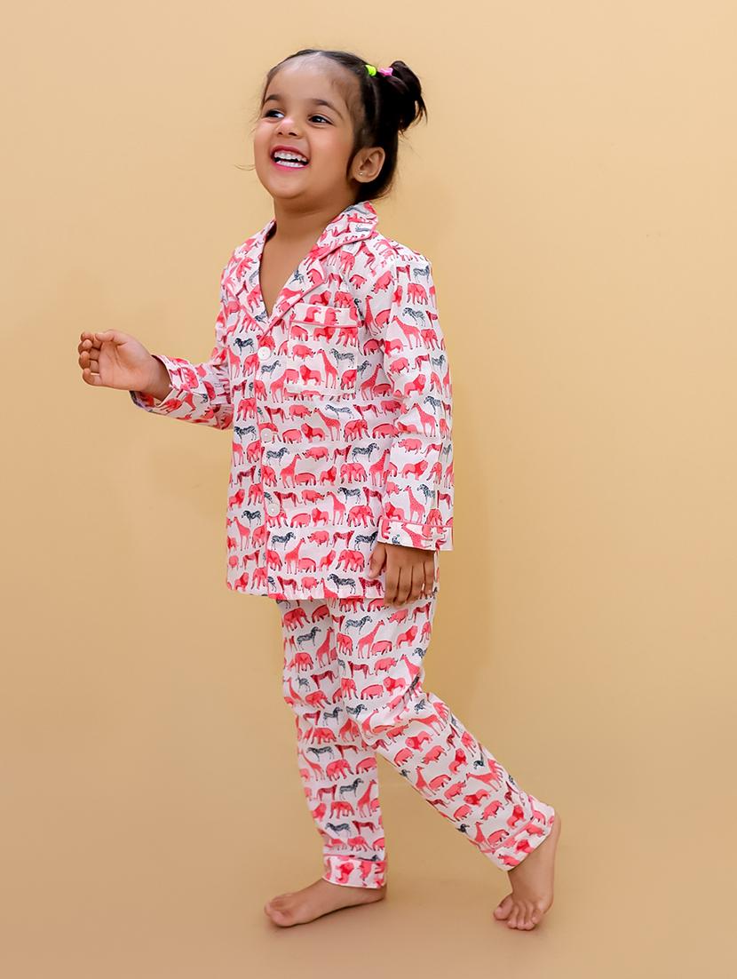 unisex printed long sleeves pyjama nightwear set - 21559312 - Standard Image - 4