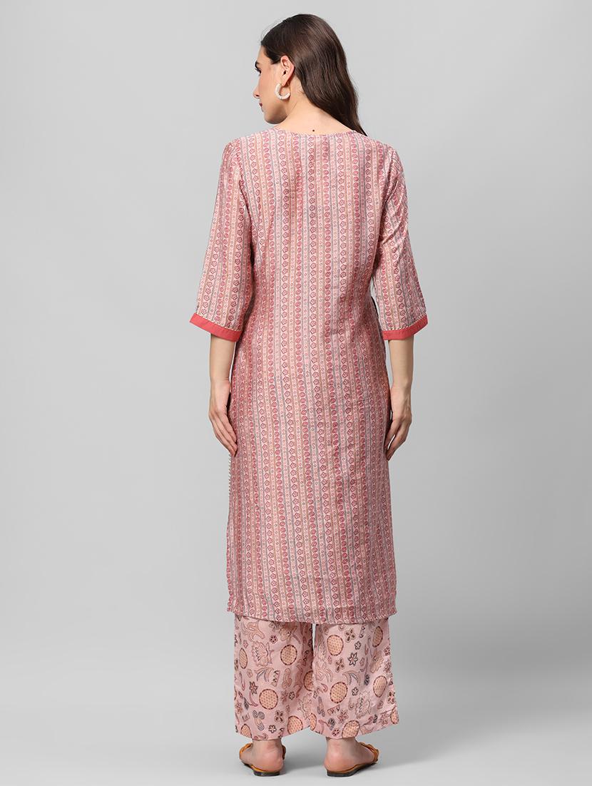 women printed kurta palazzo set with dupatta - 21559505 - Standard Image - 4