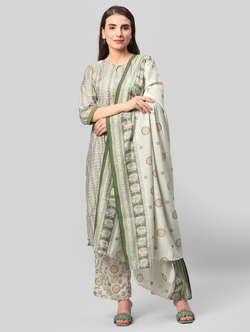 women printed kurta palazzo set with dupatta - 21559506 - Standard Image - 1