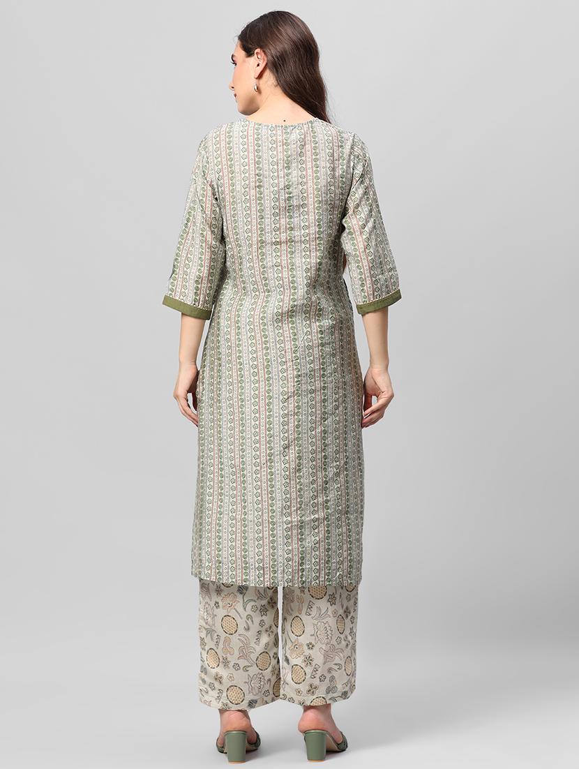women printed kurta palazzo set with dupatta - 21559506 - Standard Image - 4