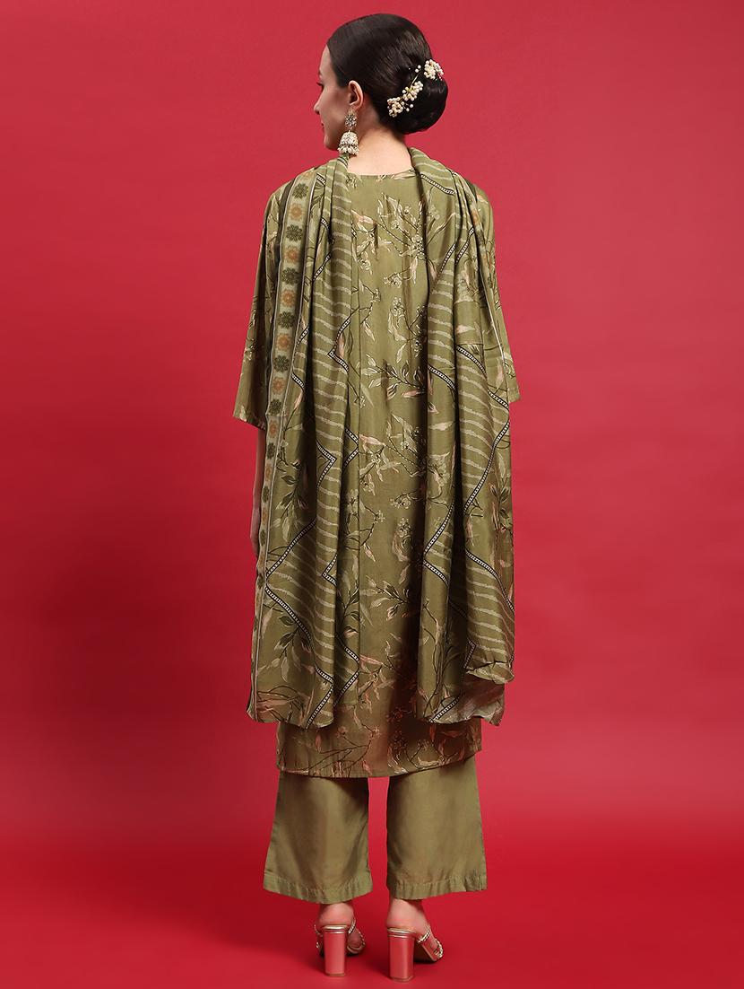 women three quarter sleeve kurta pant with dupatta set - 21559649 - Standard Image - 4