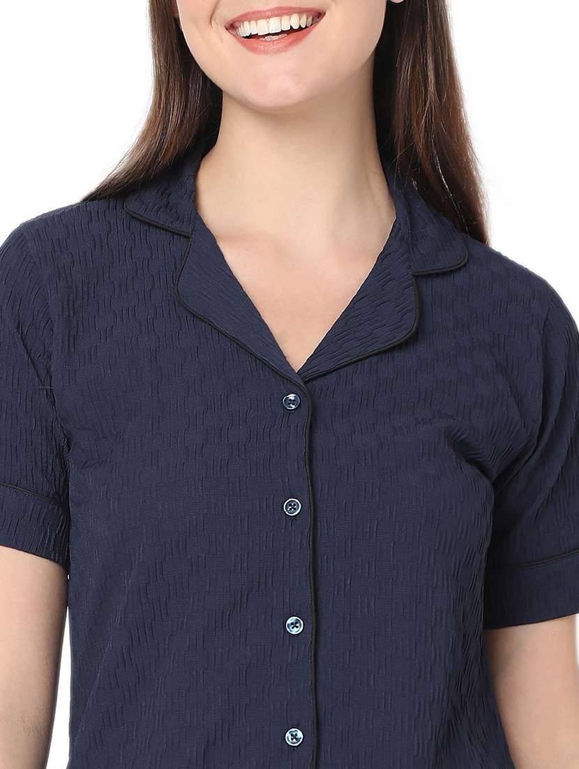 women solid pyjama nightwear set - 21559665 -  Standard Image - 4