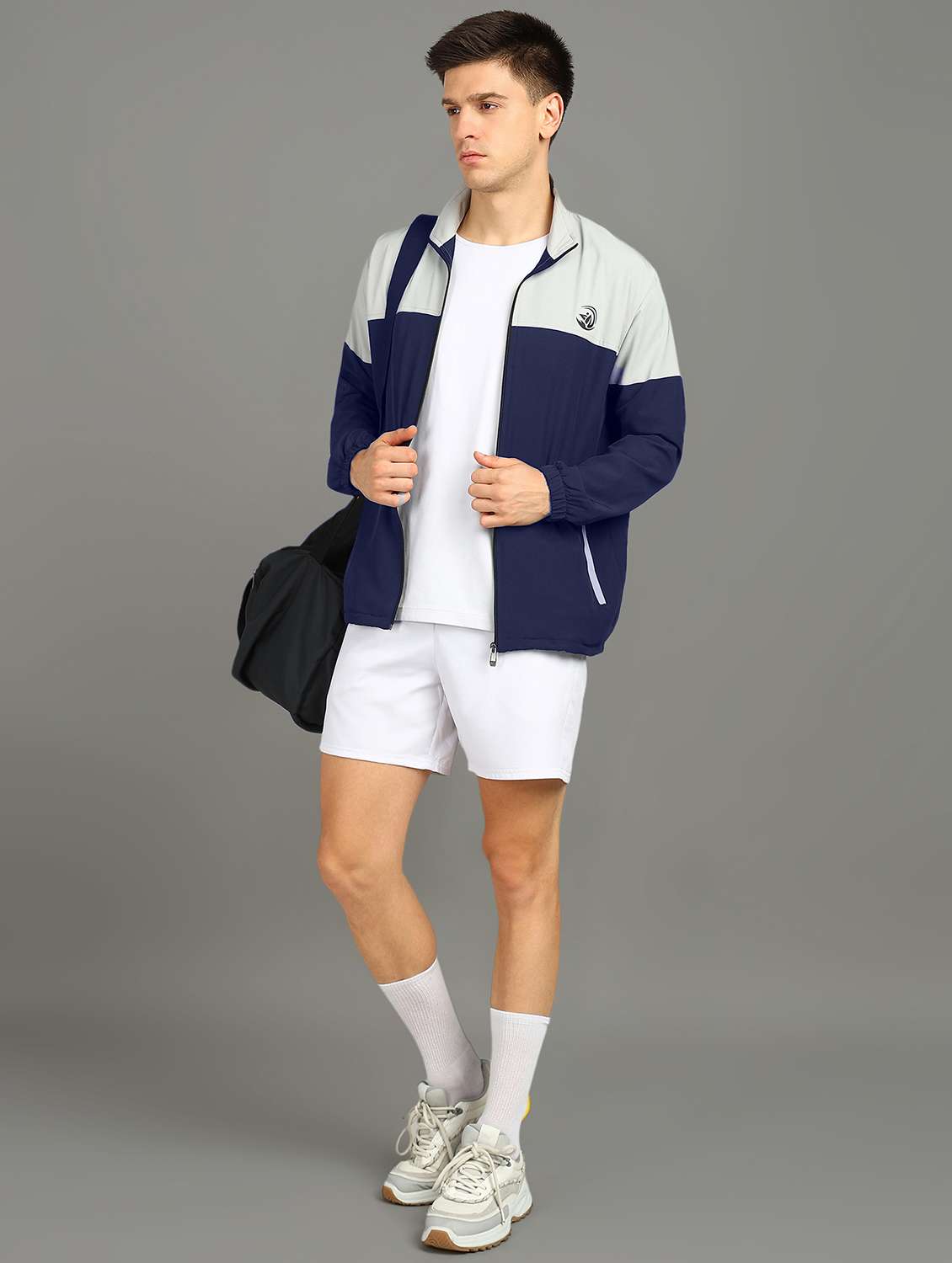 men color block long sleeves windcheater jacket - 21559679 -  Standard Image - 4