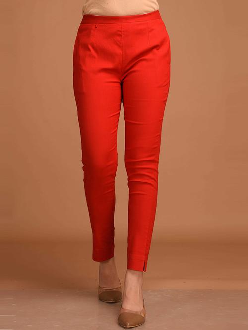 women solid flat front cigarette pant - 21559783 -  Standard Image - 0