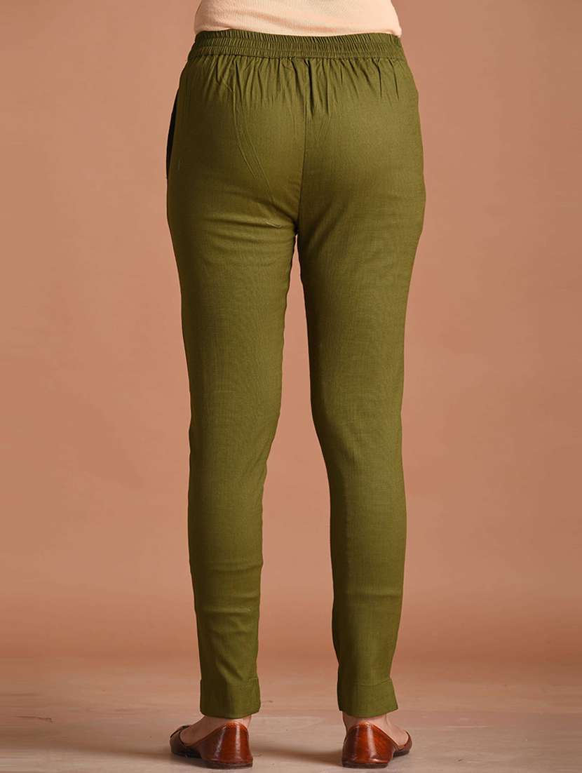 women solid flat front cigarette pant - 21559784 - Standard Image - 1