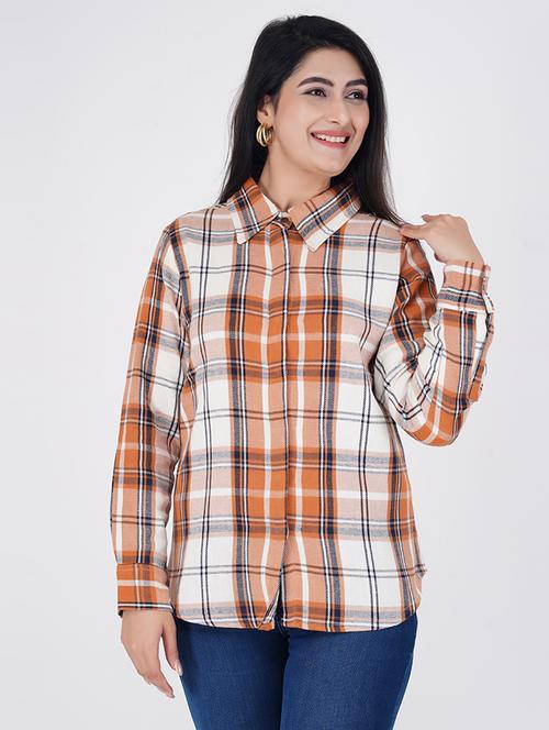 women checkered long sleeve casual shirt - 21559930 -  Standard Image - 0