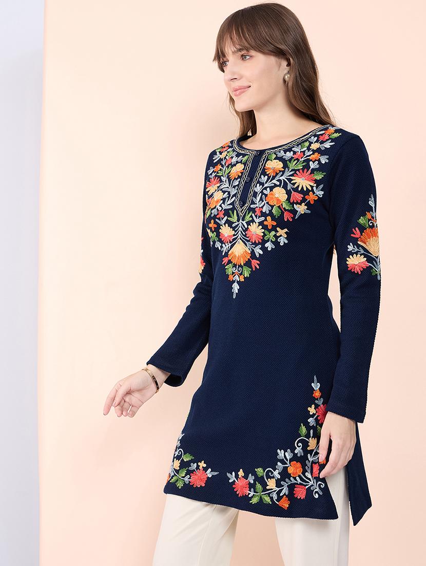 women embroidered long sleeves kurti - 21560194 - Standard Image - 1