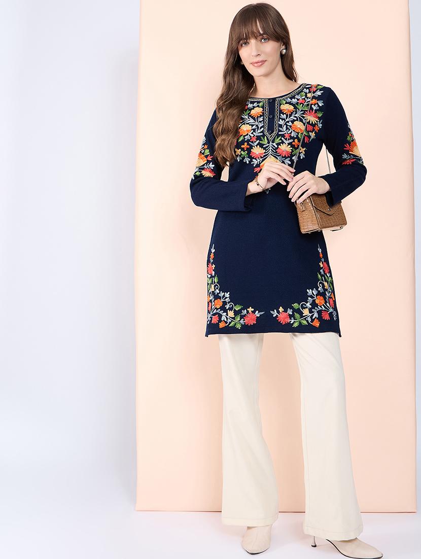 women embroidered long sleeves kurti - 21560194 - Standard Image - 4