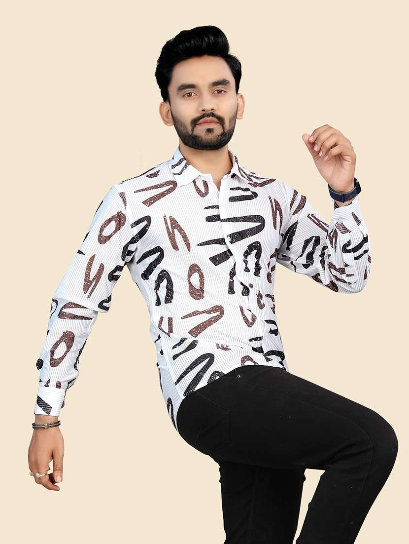 men printed collared casual shirt - 21560198 -  Standard Image - 1