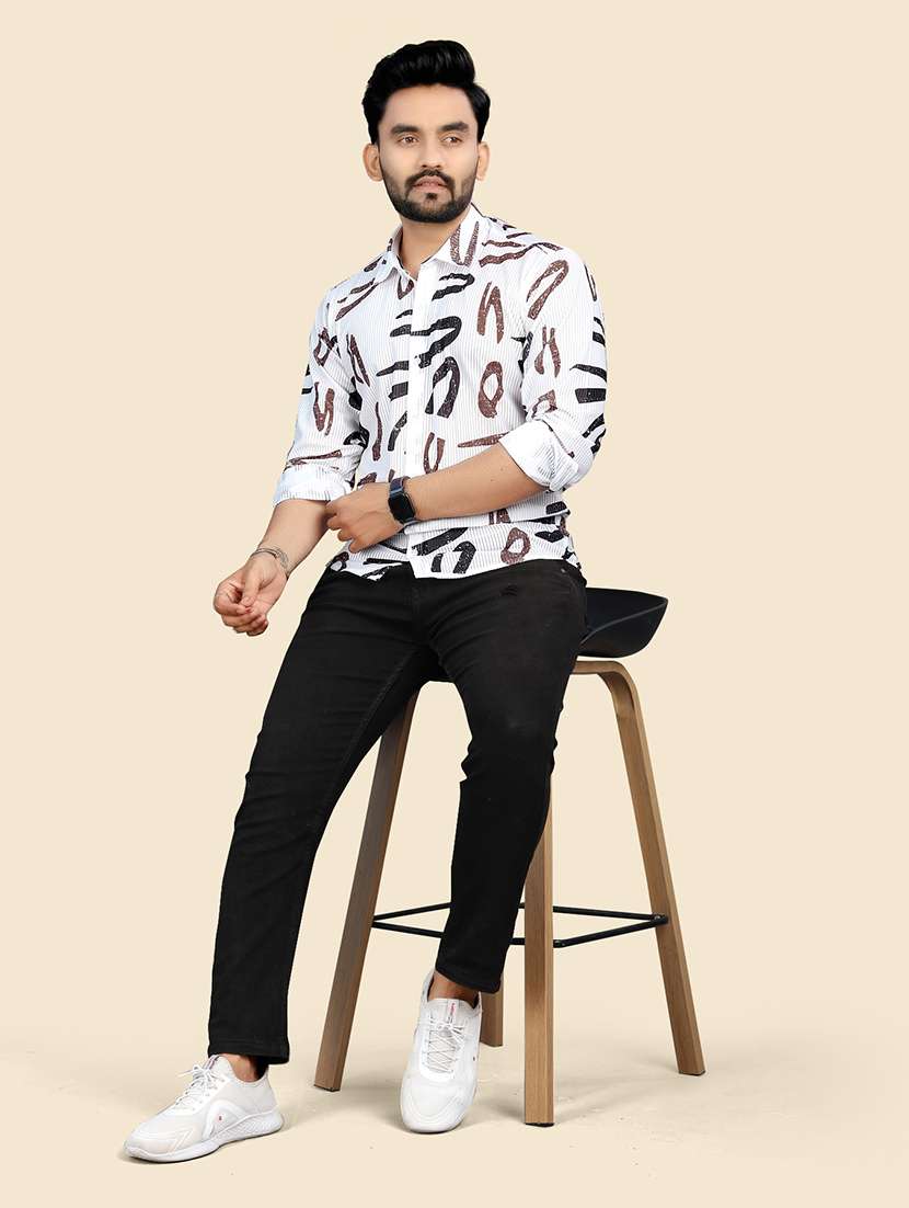 men printed collared casual shirt - 21560198 -  Standard Image - 4