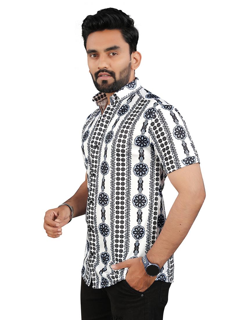 men printed collared casual shirt - 21560199 - Standard Image - 1