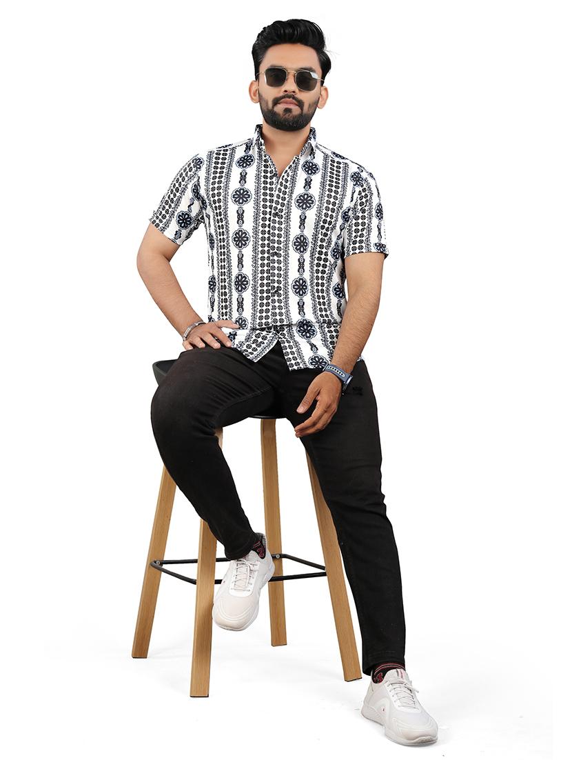 men printed collared casual shirt - 21560199 - Standard Image - 4