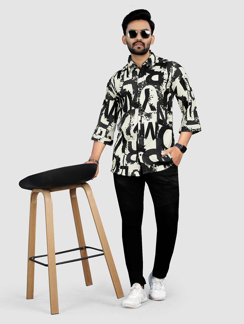 men typographic collared casual shirt - 21560201 - Standard Image - 4