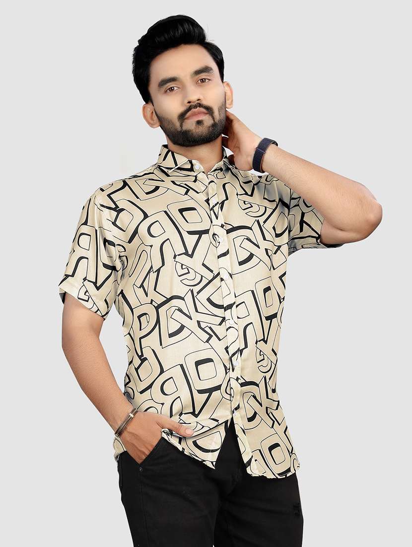 men typographic collared casual shirt - 21560214 -  Standard Image - 1