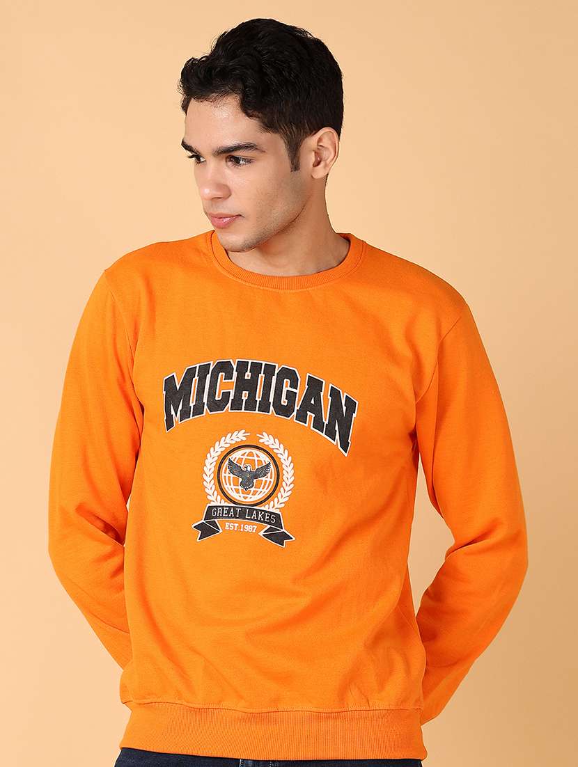 men long sleeves front print sweatshirt - 21560535 -  Standard Image - 1